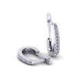 Micro Set AAA CZ 925 Sterling Silver Hoop Earrings Jewelry